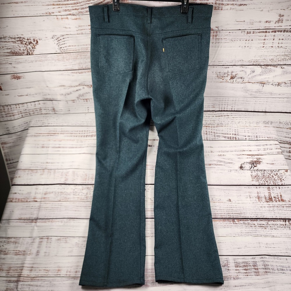 Levis 517 Sta-Prest Pants 40x34 Bootcut Vintage Teal Blue USA‎ Made - Picture 3 of 10